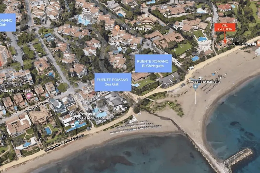 Beachfront Villa La Luisa, Golden Mile, Marbella Spain